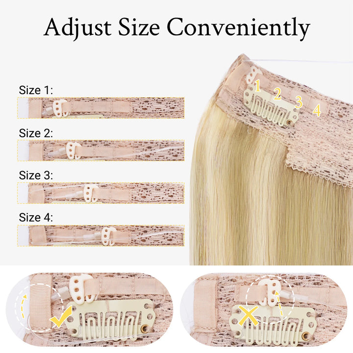 Wire in Hair Extensions Mënsch Hoer Glat Fësch Linn Natierlech Fusioun Hoer Extensions mat Clips Weft Hoer Extensions Fir Fraen