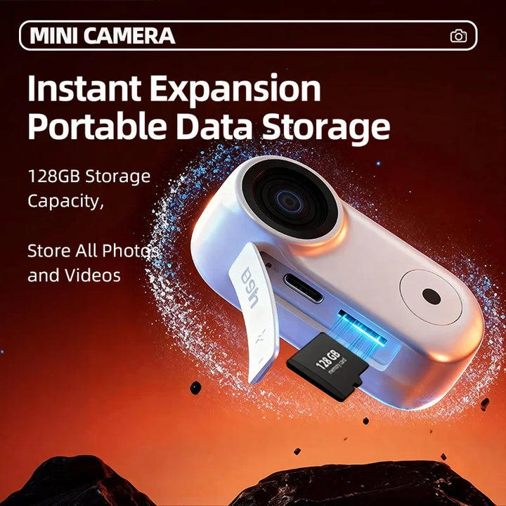 OnePlus Mini Magnéitesch Daumen Kamera 1080P HD Sport Action Cam Kabeltlos Mic Ultra Portabel DV Vlog Action Opnam Fir Motorrad