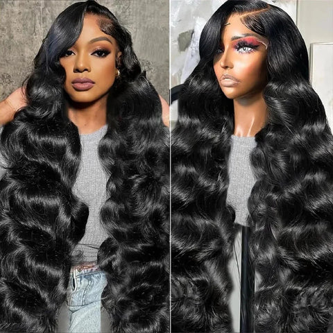 42 44 Zoll 13x4 13x6 HD Transparent Body Wave Lace Frontal Perücke Fir Fraen 200 Dicht Preplucked 5x5 Closure Lace Perücke Echthaar