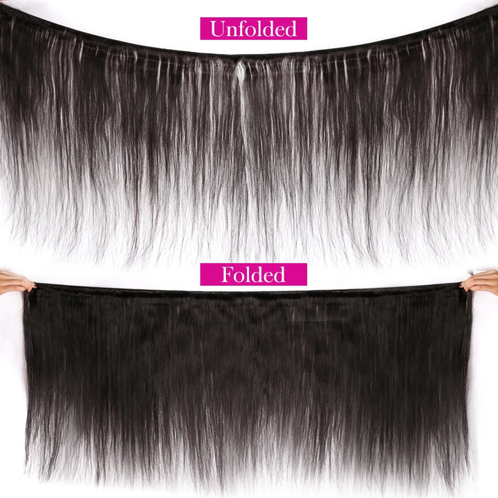 PerisModa 100% Straight Human Hair Bundles 1/3/4 Pcs Weave Bundles Human Hair Extensions Brazilian Remy Natural Black Human Hair