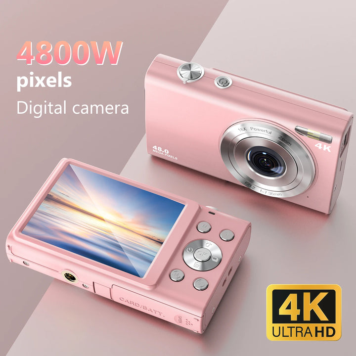 4K Digital Kamera Autofocus Vlogging Kamera HD 48MP mat 2.8" groussen Ecran Camcorder Kamera fir Fotografie fir Kanner an Erwuessener