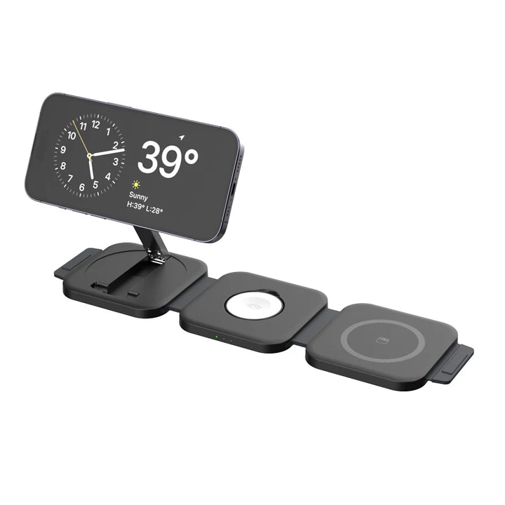 3 in 1 Wireless Charger Magnetic For iPhone 16 15 14 13 12 Fast Charging Station Dock For Apple Watch 10 9 8 7 6 5 For Airpods