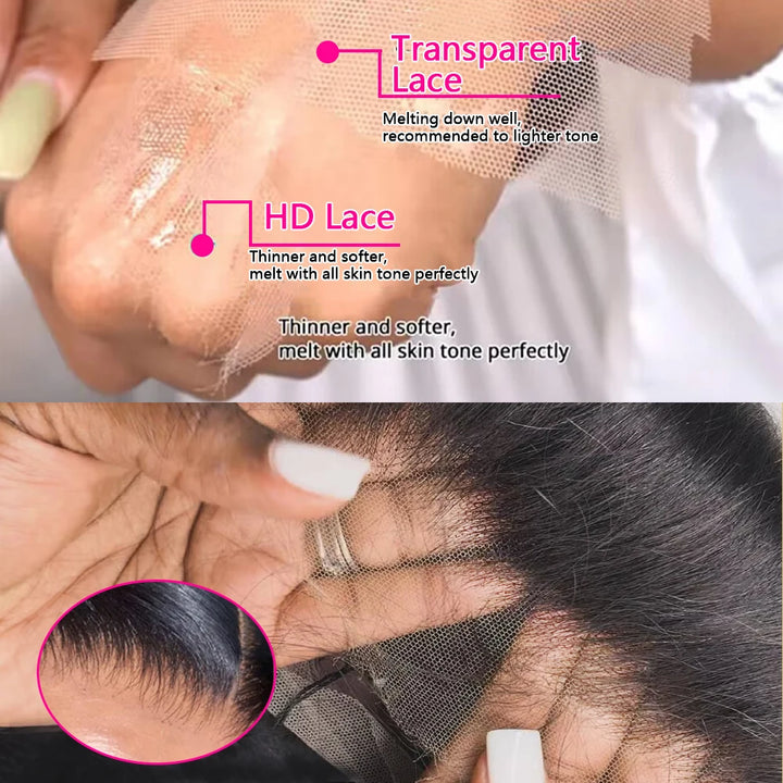 42 44 Zoll 13x4 13x6 HD Transparent Body Wave Lace Frontal Perücke Fir Fraen 200 Dicht Preplucked 5x5 Closure Lace Perücke Echthaar