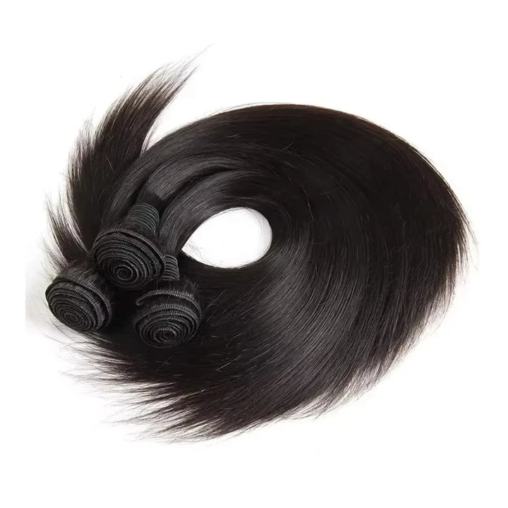 30 40 Zoll Bone Straight Echthaar Weave Bundles 16A Brasilianesch Naturfaarf 1 3 4 Stécker Real Roh Echthaar Bundles Extensiounen