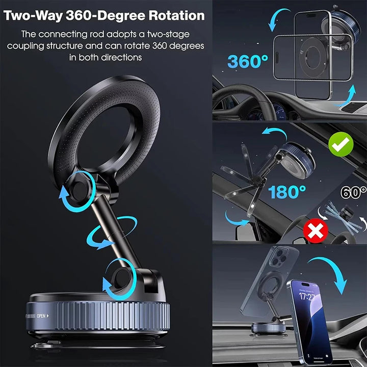 2026 Upgraded Upassbar & Klappbar Magnéitesch Auto Handyhalter Mat Huel Design, 360° Dréibar, Zénklegéierung an ABS Material
