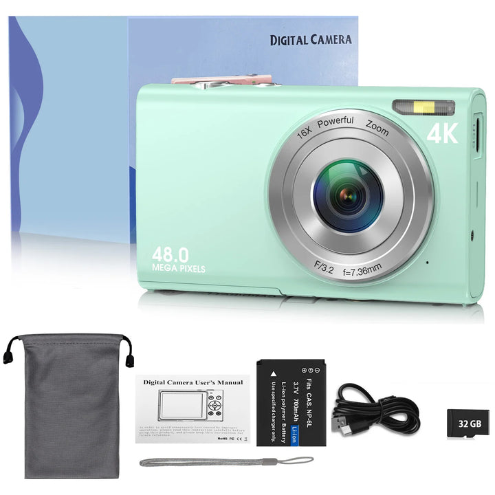 4K Digital Kamera Autofocus Vlogging Kamera HD 48MP mat 2.8" groussen Ecran Camcorder Kamera fir Fotografie fir Kanner an Erwuessener