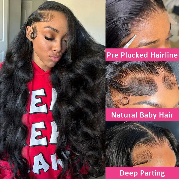 42 44 Zoll 13x4 13x6 HD Transparent Body Wave Lace Frontal Perücke Fir Fraen 200 Dicht Preplucked 5x5 Closure Lace Perücke Echthaar