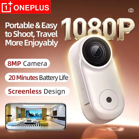 OnePlus Mini Magnéitesch Daumen Kamera 1080P HD Sport Action Cam Kabeltlos Mic Ultra Portabel DV Vlog Action Opnam Fir Motorrad