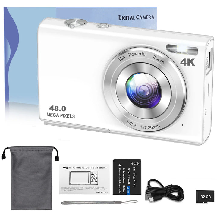 4K Digital Kamera Autofocus Vlogging Kamera HD 48MP mat 2.8" groussen Ecran Camcorder Kamera fir Fotografie fir Kanner an Erwuessener