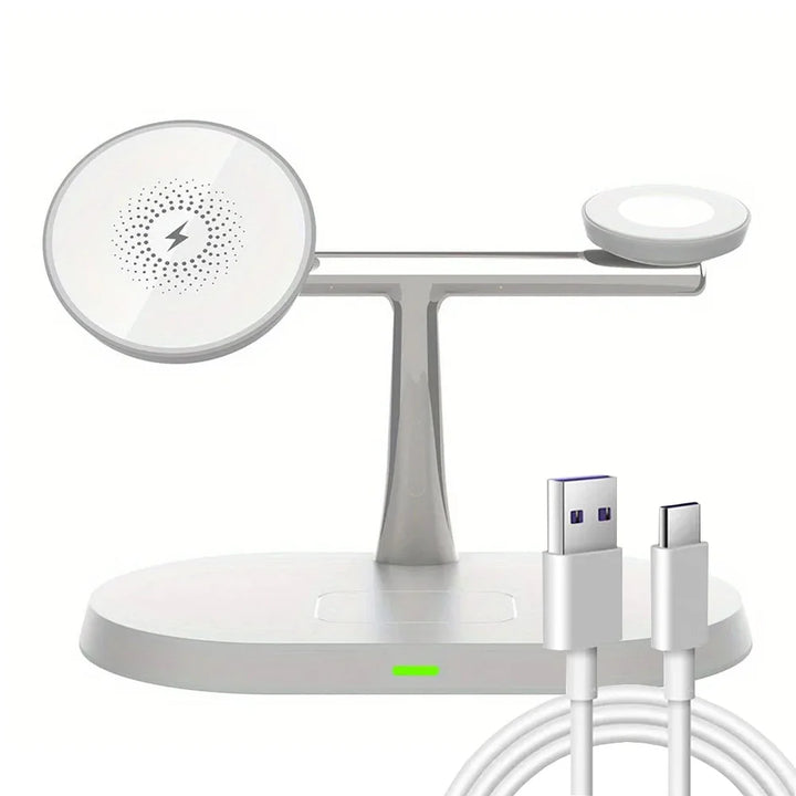 30W 3 An 1 Magnéitesch Wireless Opluedstatioun Dockingstatioun fir iPhone 14/15/16/17 Pro Max Apple Watch 8 7 6 Airpods Pro